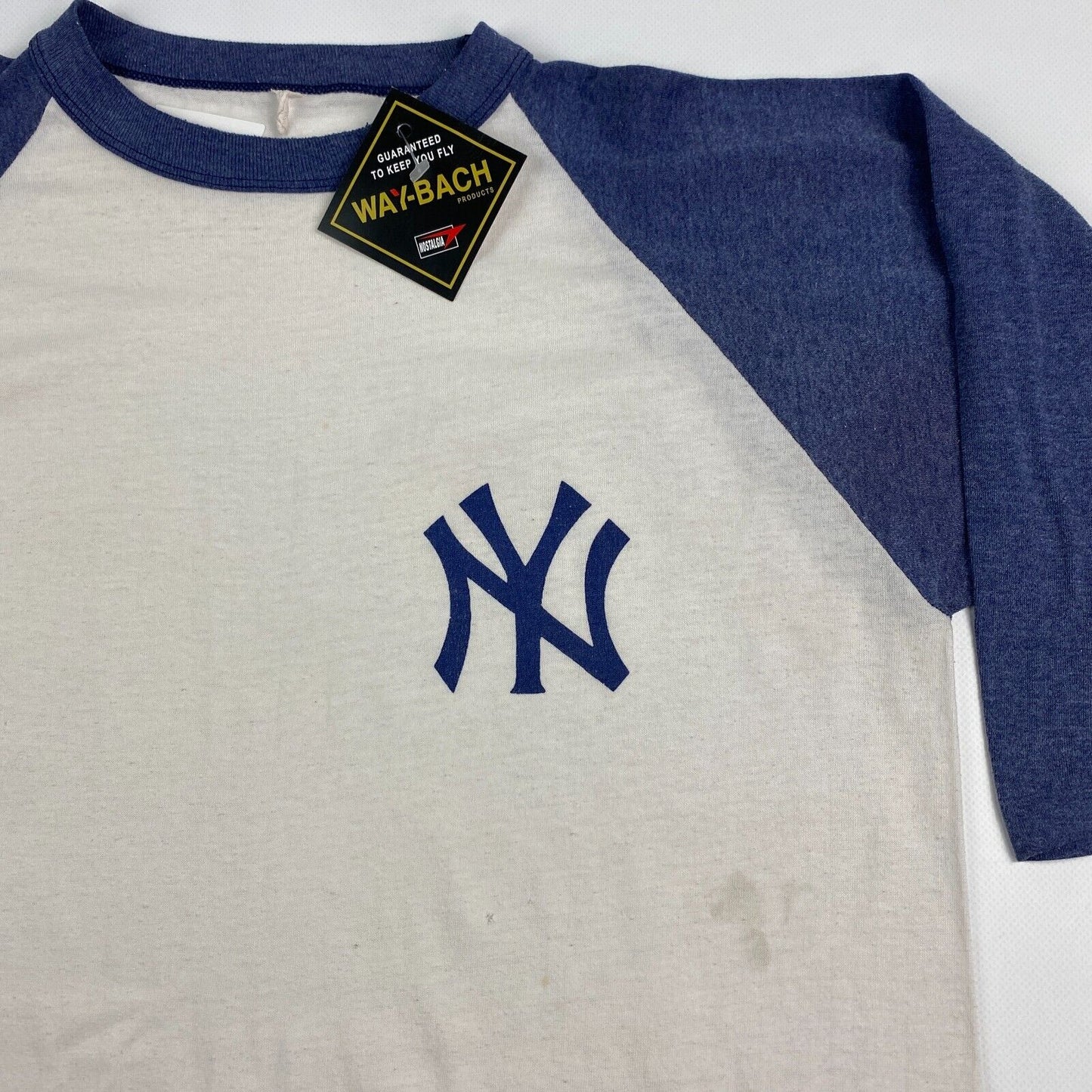 VINTAGE 80s NY Yankees Raglan Baseball Shirt sz Medium Men MadeinUSA