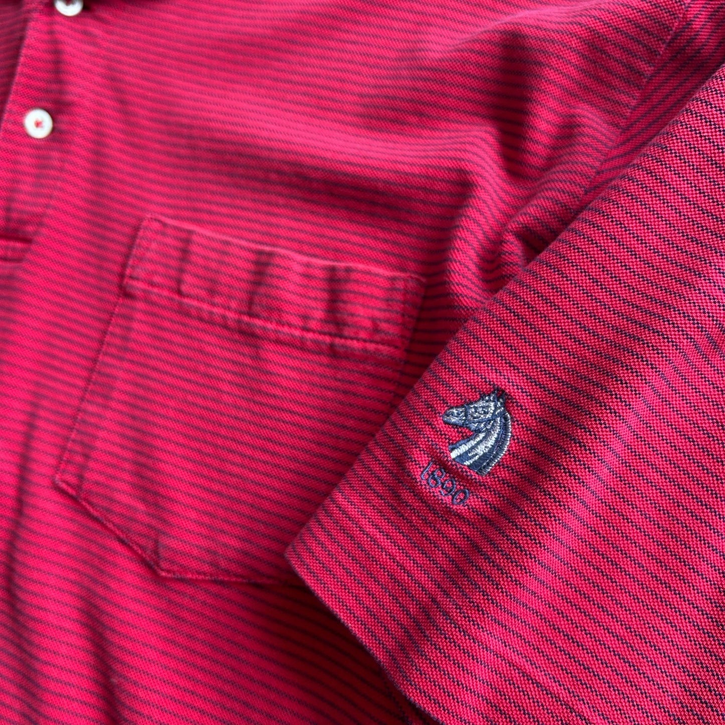 POLO GOLF | Vintage Ralph Lauren 1890 Horse Striped Pima Cotton Polo Shirt sz L