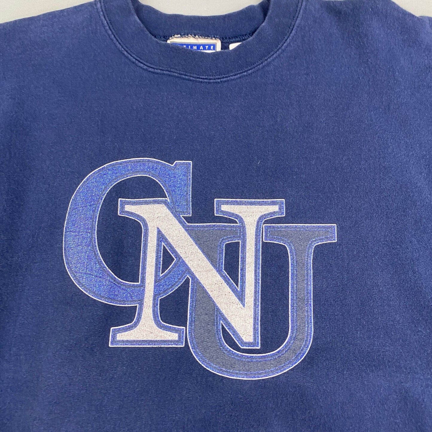 VINTAGE 90s CNU University Navy Crewneck Sweater sz Small Mens Adult