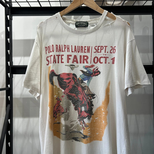 VINTAGE 90s | Ralph Lauren Polo Country Thrashed State Fair T-Shirt sz M