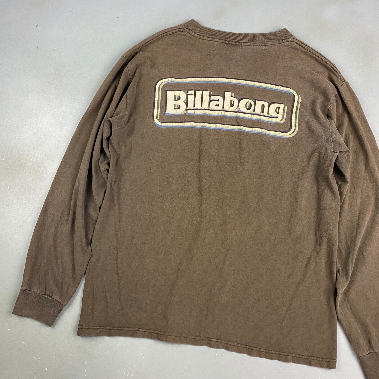 VINTAGE 90s Billabong Brown Long Sleeve T-Shirt sz Medium Men Adult