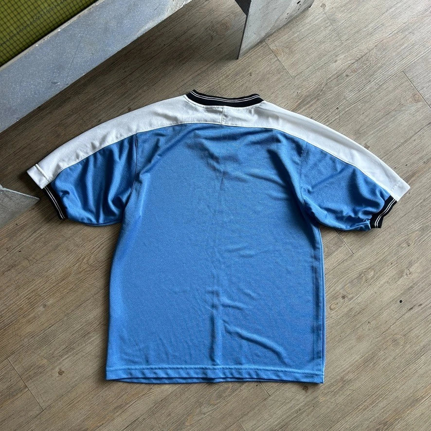 1990s | Team NIKE Two Tone V-Neck Jersey T-Shirt sz M/L