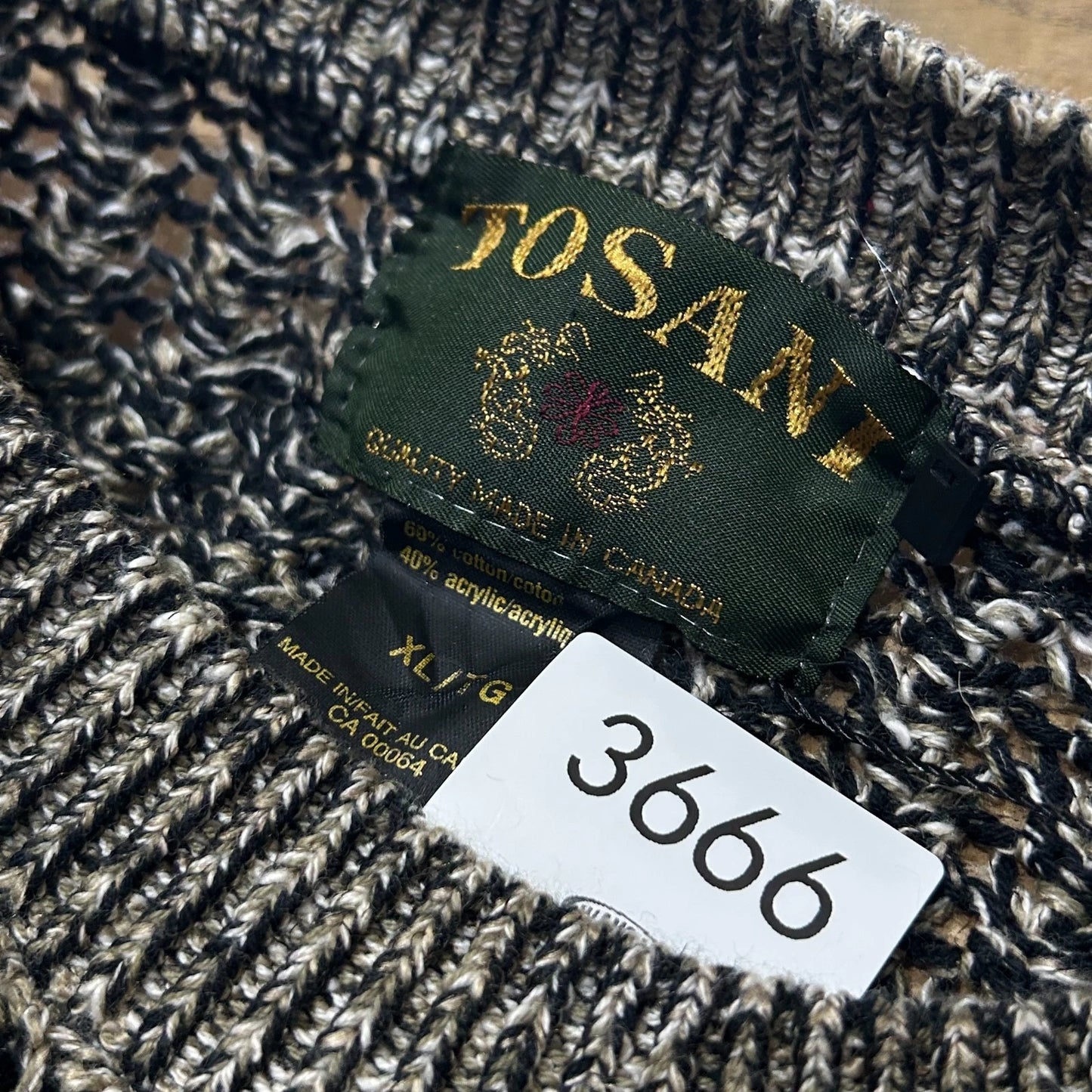 VINTAGE | Tosani Open Gauge Knit Sweater Made in Canada sz XL