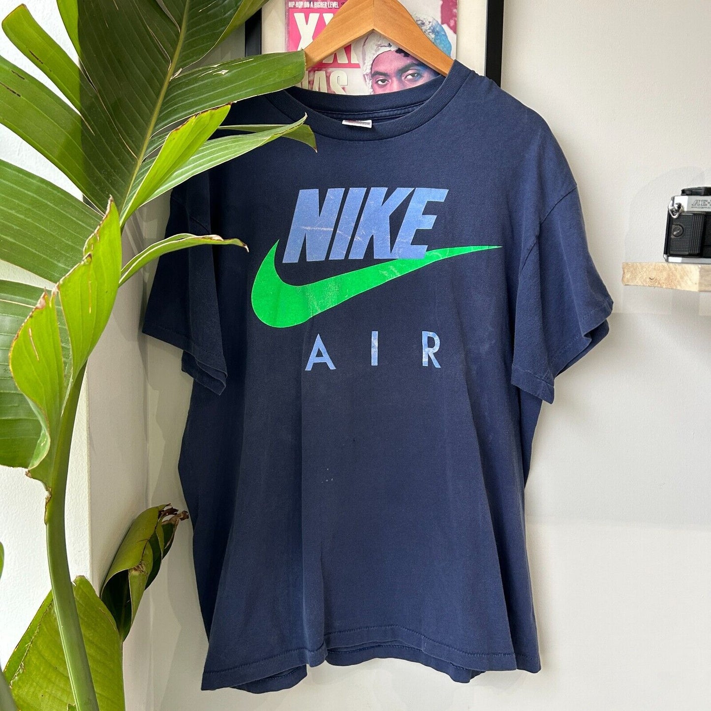 VINTAGE 80s | NIKE AIR Big Swoosh Logo Grey Tag T-Shirt sz XL Adult