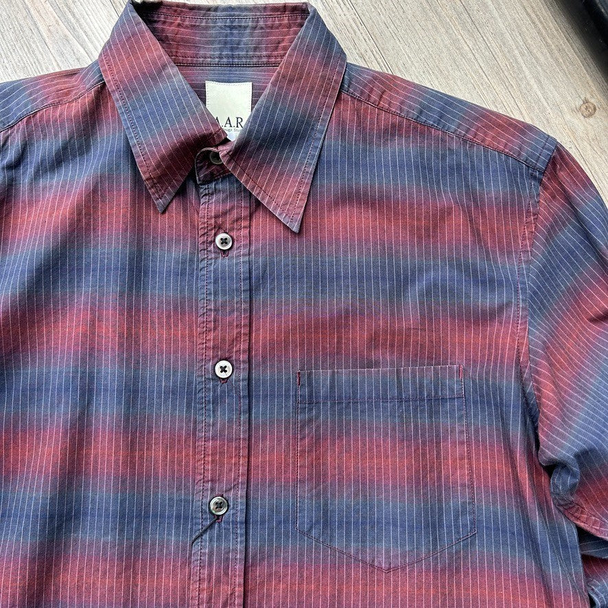 A.A.R Against All Risks Yohji Yamamoto Pinstripe Graident Button Down Shirt sz M