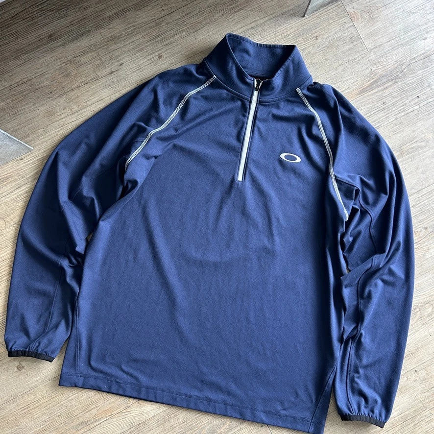 OAKLEY Y2k | O-Hydrolix 1/4 Zip Thermal Long Sleeve Jersey T-Shirt sz M