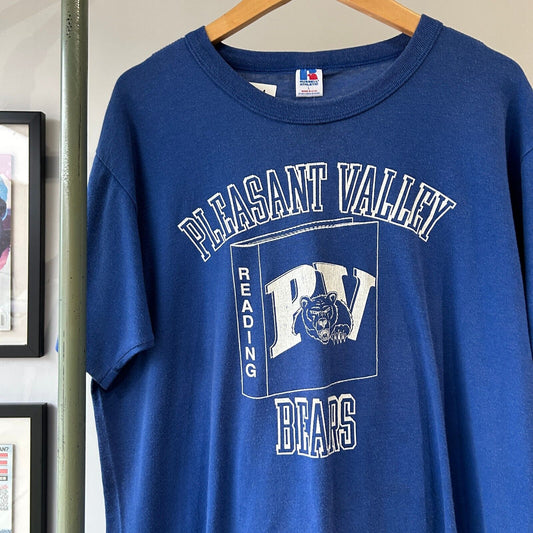 VINTAGE 90s | Pleasant Valley Reading Bears Illustration Art T-Shirt sz L Adult