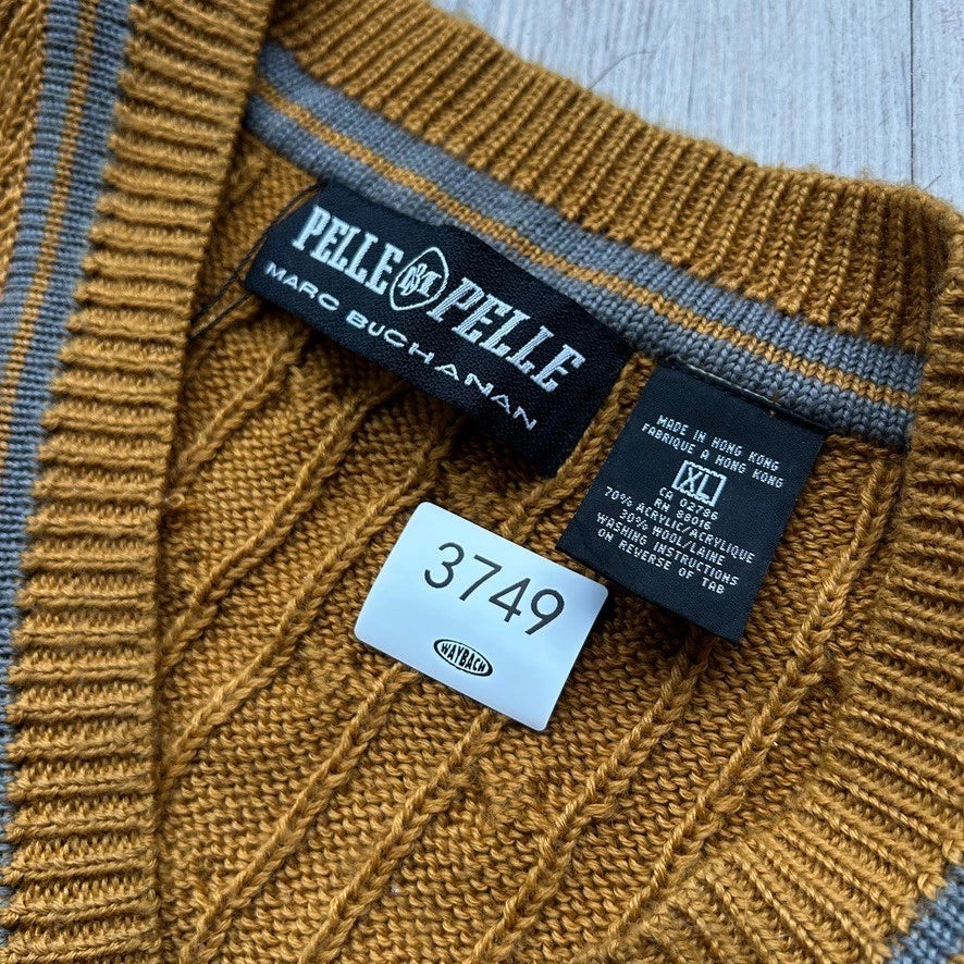 VINTAGE | Pelle Pelle Marc Buchanan Cable Knit Vest Sweater sz XL