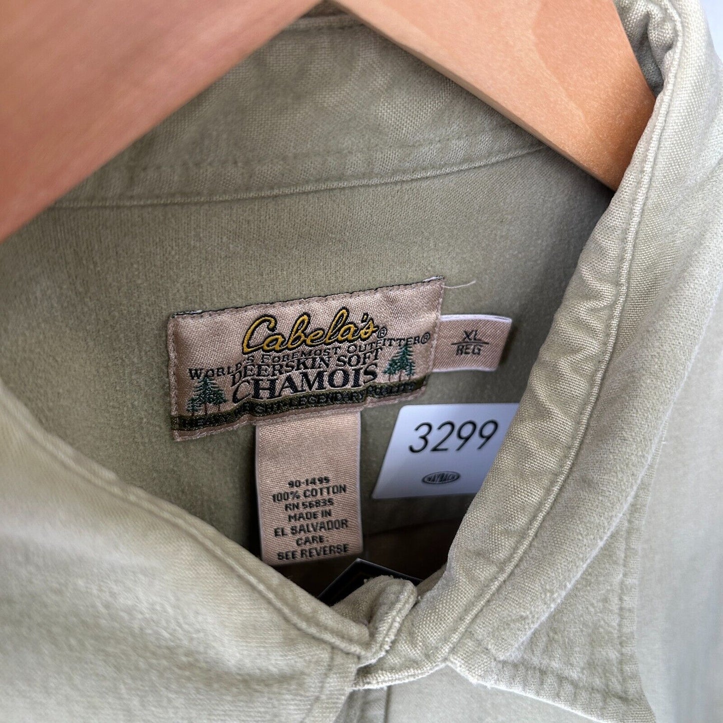 VINTAGE | Cabela's Chamois Moss Green Button Down Shirt sz XL