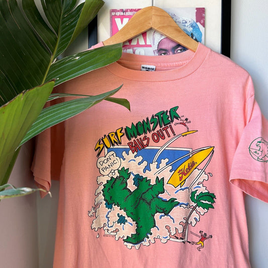 VINTAGE 80s | Hobie Surf Monster Balls Out T-Shirt sz M Adult