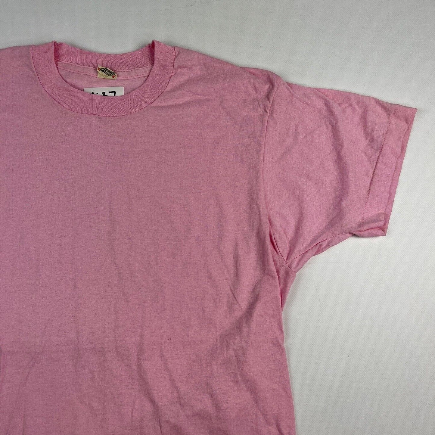 VINTAGE Blank Single Stitch Shirt Adult Small Pink Men 90s