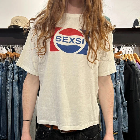 VINTAGE 90s | SEXSI Corporate Bootleg Logo T-Shirt sz L