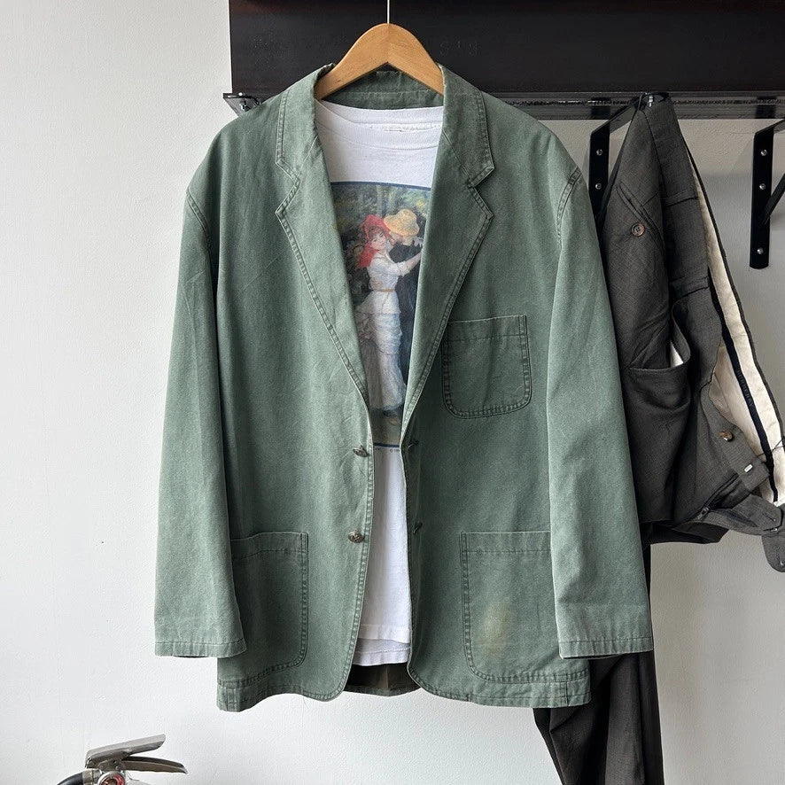 VINTAGE 1990s | Compagnie Generale Aéropostale Clay Green Blazer Jacket sz M/L