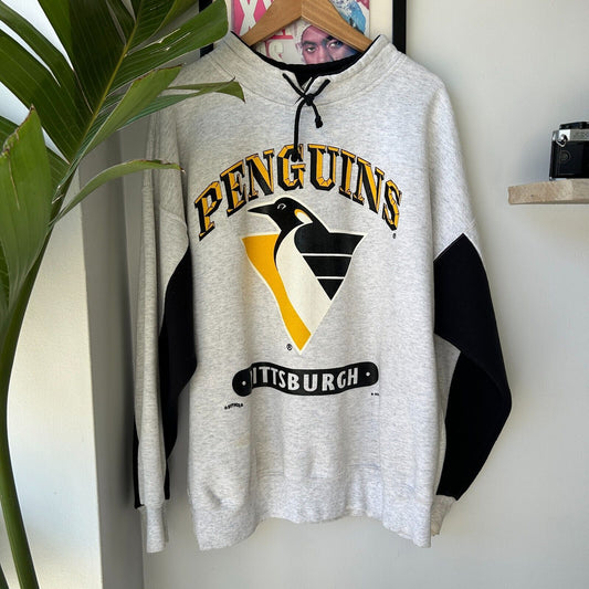 VINTAGE 90s | Pittsburgh Steelers Nutmeg Collared Hockey Sweater sz L Adult