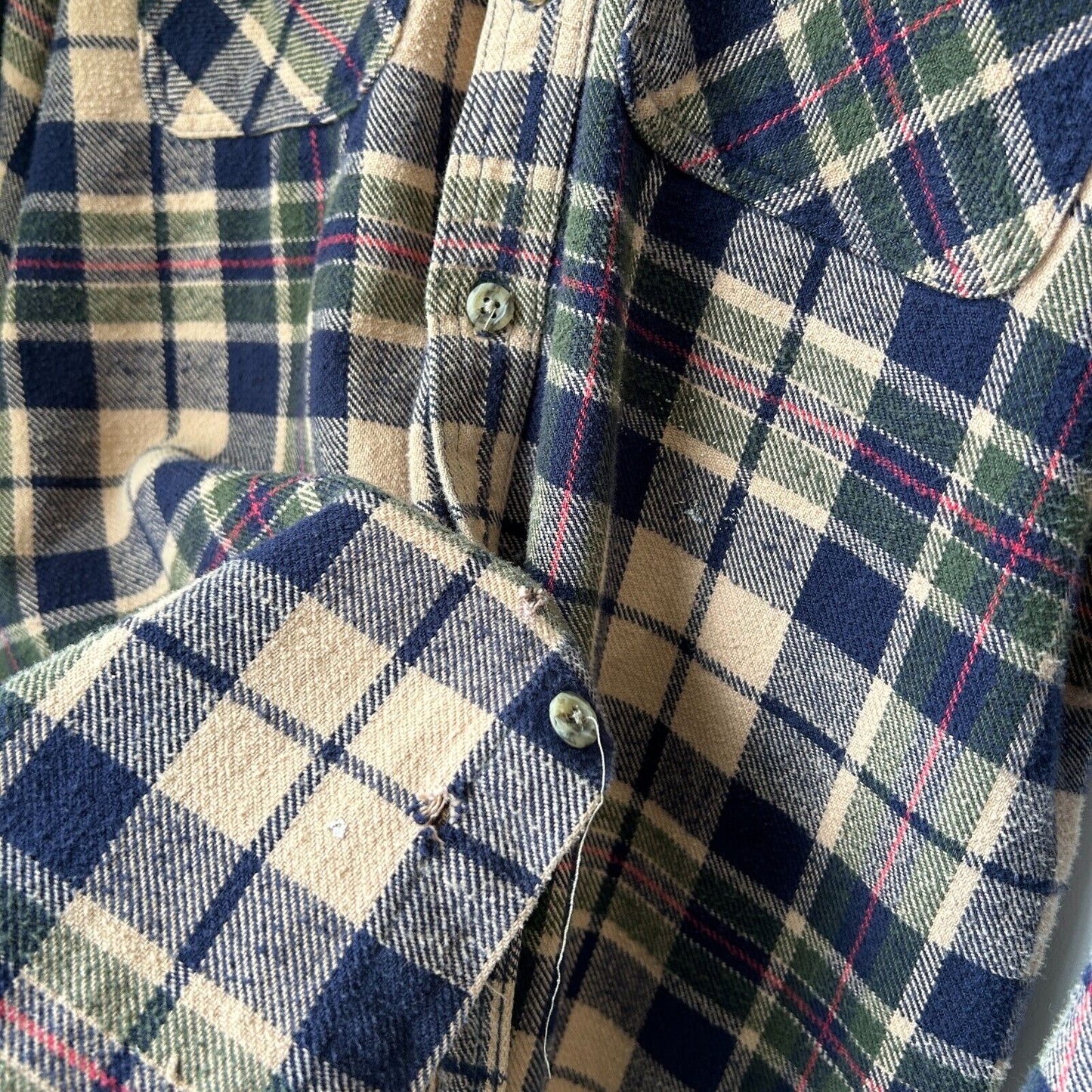 VINTAGE | Schmidt Earth Tone Flannel Button Down Shirt sz M Adult