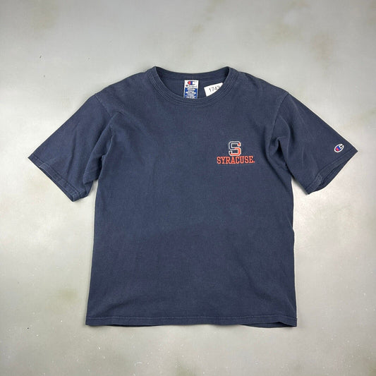 VINTAGE | Syracuse University Embroidered Logo Champion T-Shirt sz M Adult