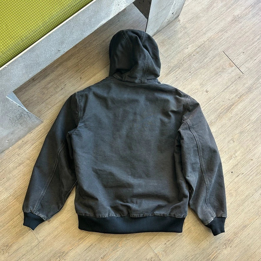 CARHARTT | Vintage Faded Black Hooded Active Jacket sz M/L