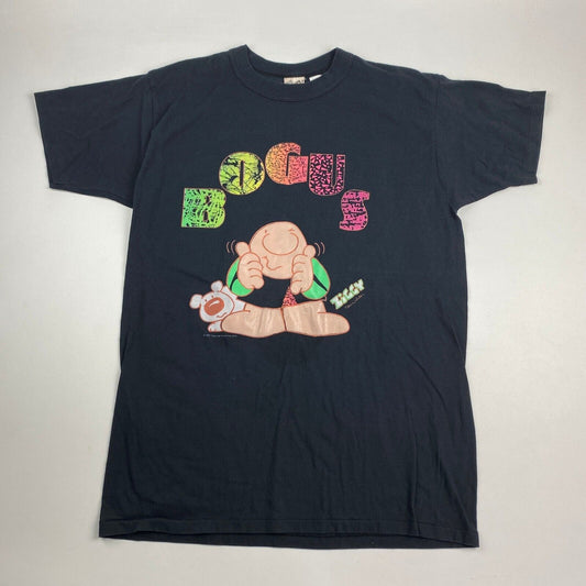 VINTAGE 1989 Bogus Ziggy Cartoon Black T-Shirt sz Large Men