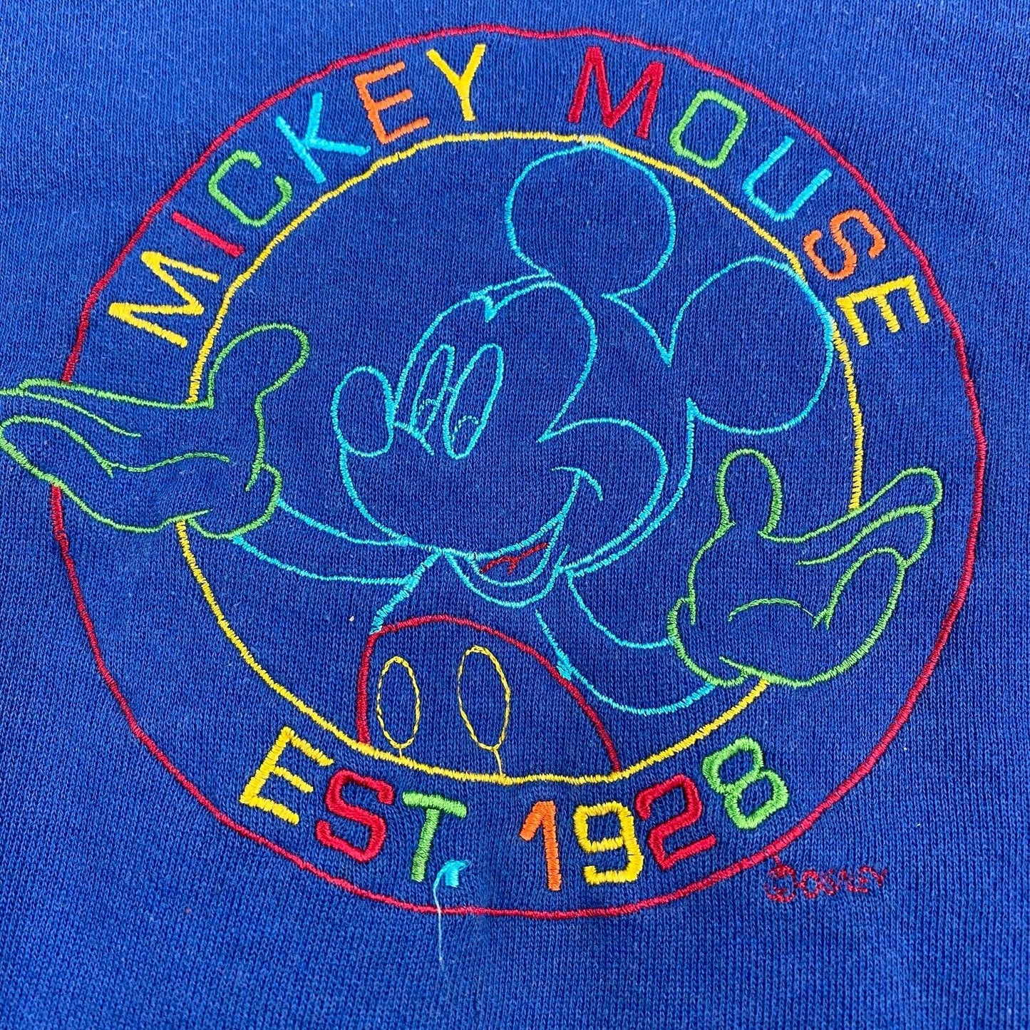 VINTAGE 80s Mickey Mouse Embroidered Crewneck Sweater sz XL Mens