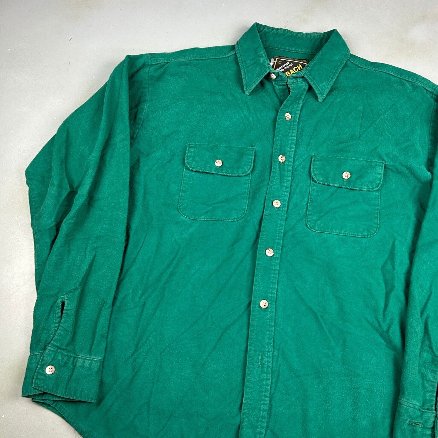 VINTAGE Croft & Barrow Green Chamois Cloth Button Up Shirt sz XL Adult