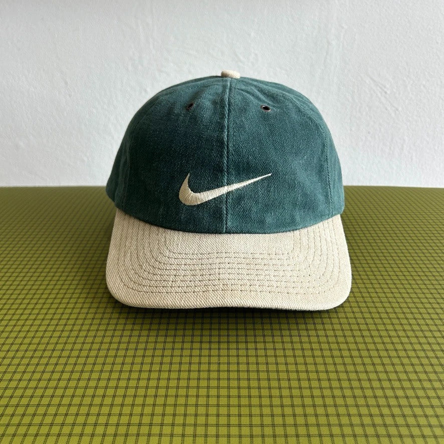 VINTAGE 90s | Nike Two Tone Swoosh Baseball Cap Hat sz S/M