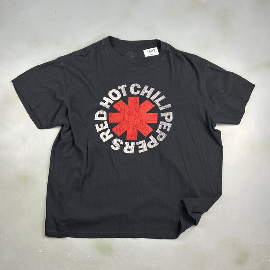 RED HOT CHILI PEPPERS Big Logo Black Band T-Shirt sz XL Men Adult