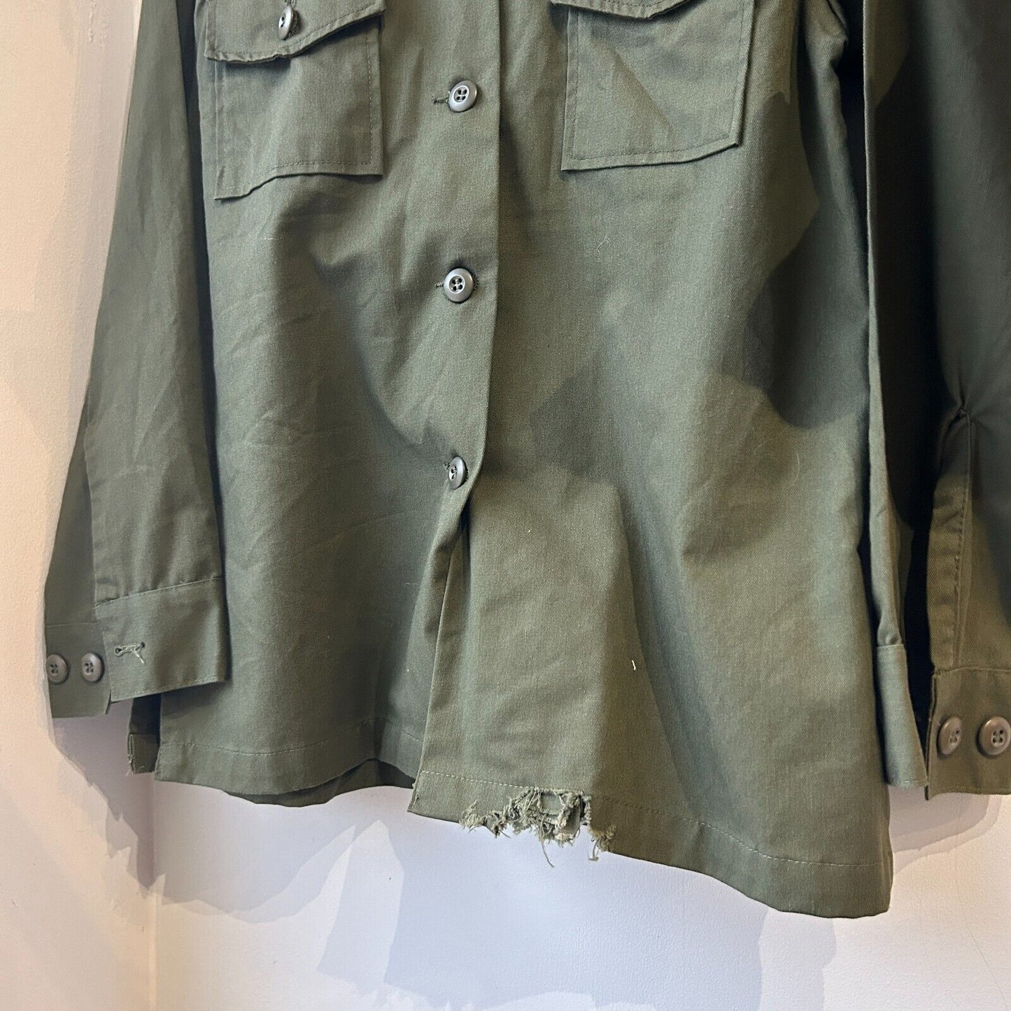 VINTAGE | Army OG 507 Utility Button Down Shirt sz S/M