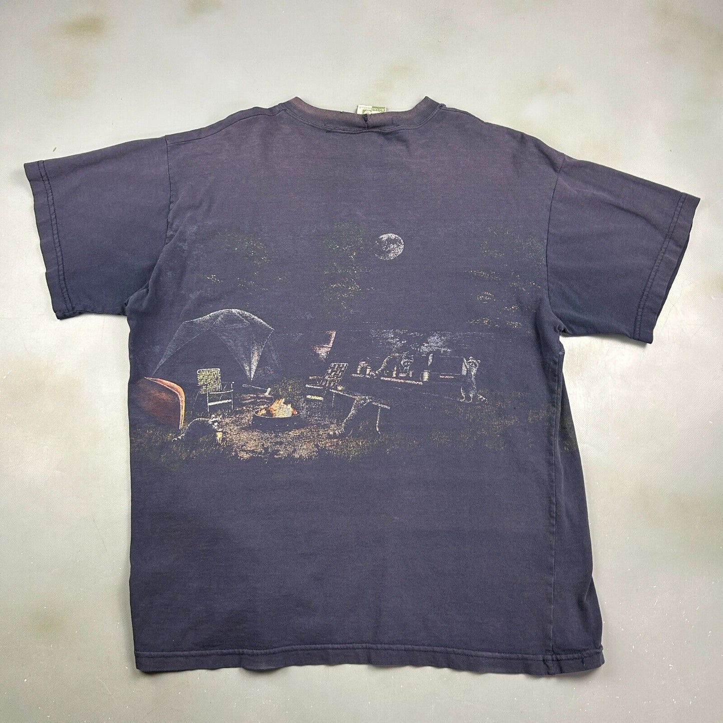 VINTAGE 90s | Camping Art Unlimited Nature Wrap Print T-Shirt sz XL Adult