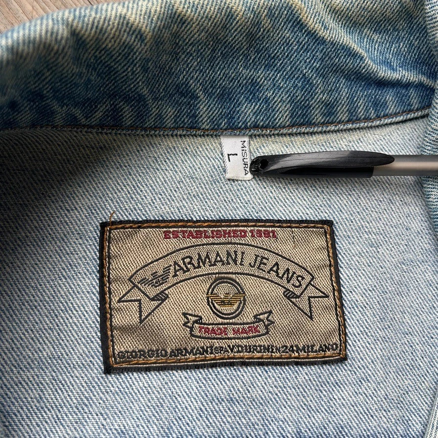 VINTAGE | Armani Jeans Denim Trucker Jacket sz L