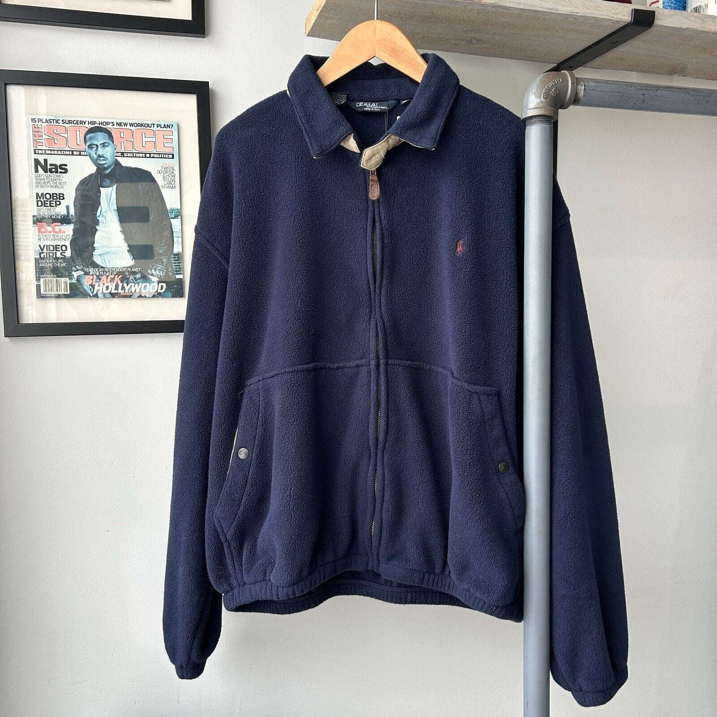 VINTAGE | Ralph Lauren Fleece Polo Harrington Zip Up Sweater sz XL