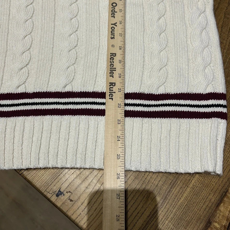 VINTAGE | Polo Ralph Lauren Cashmere Blend Cable Tennis Knit Sweater sz M