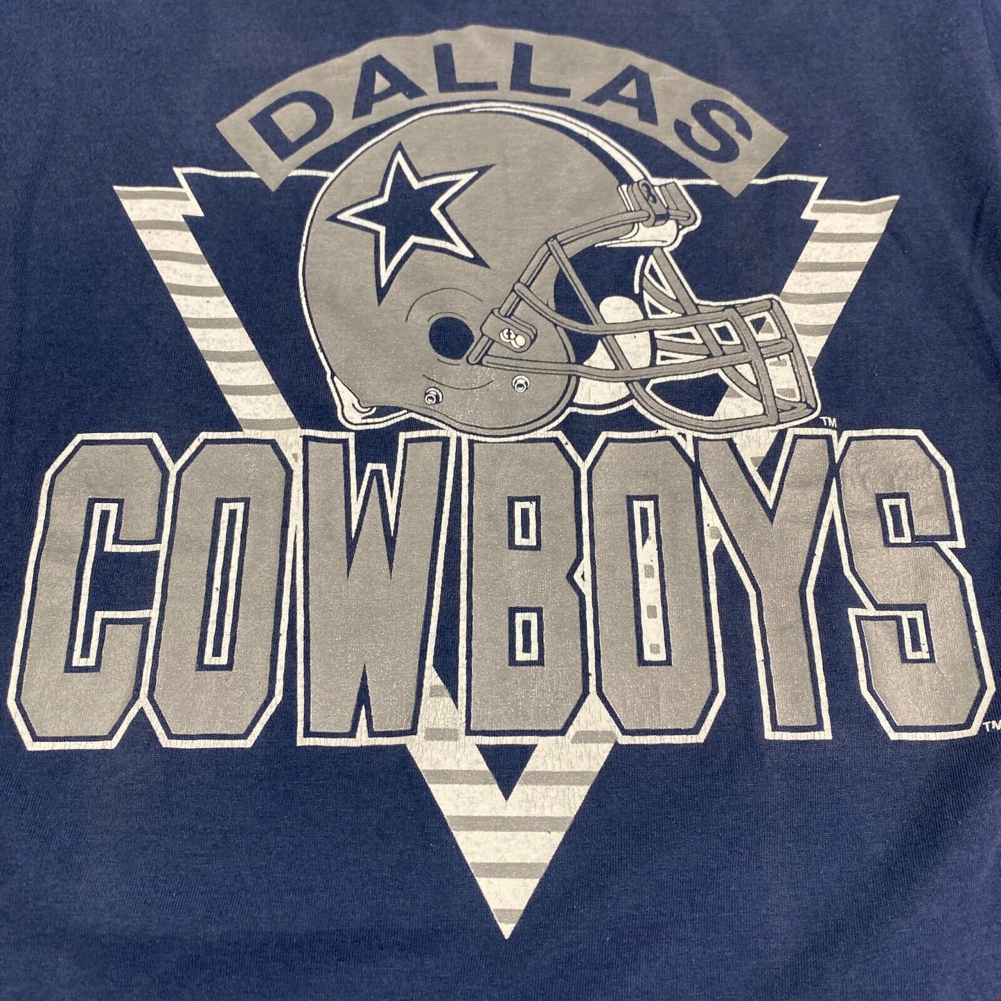VINTAGE 90s NFL Dallas Cowboys Logo Helmet Navy T-Shirt sz Medium Adult