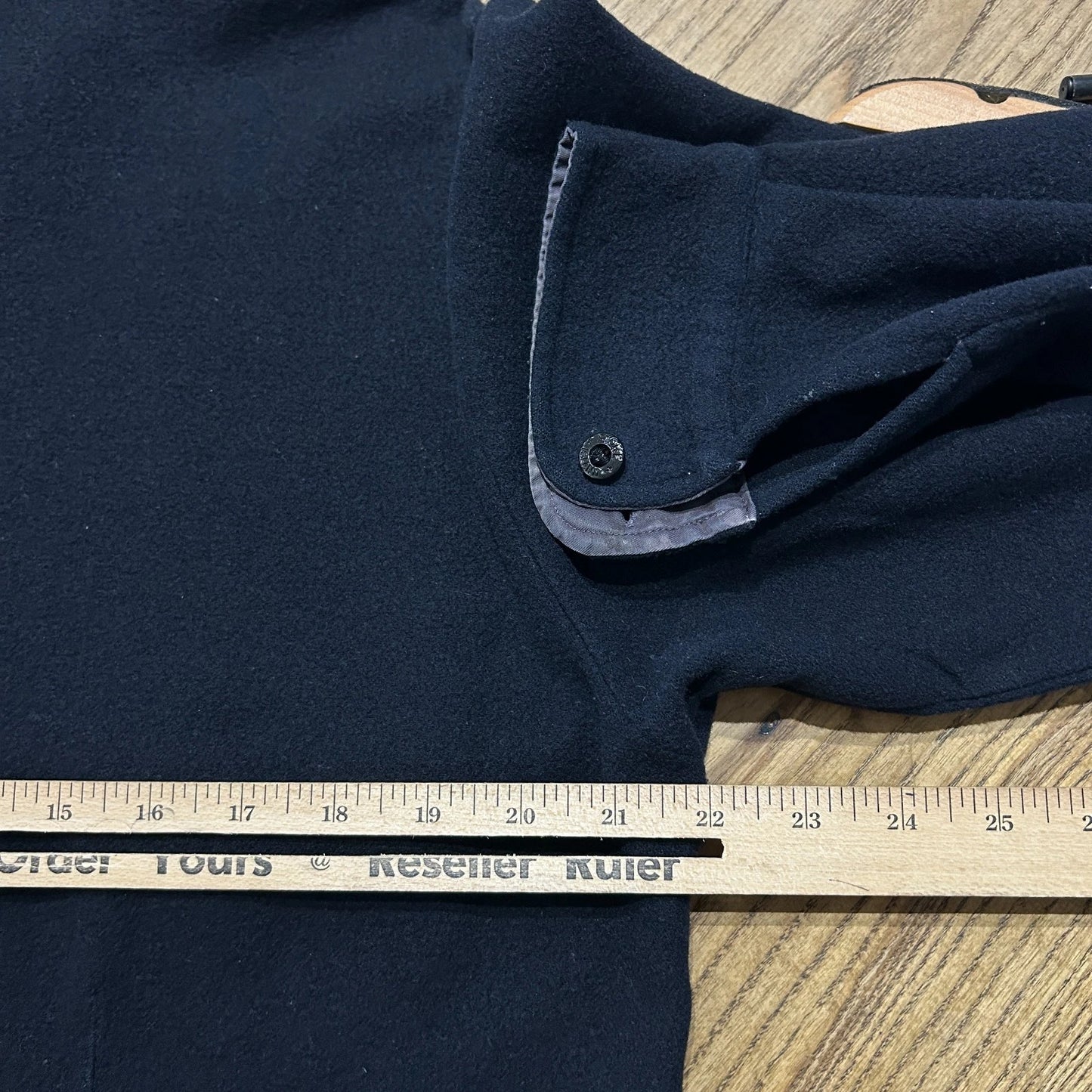 VINTAGE 1997 | Stone Island Navy Wool Blend Button Down Shirt sz M