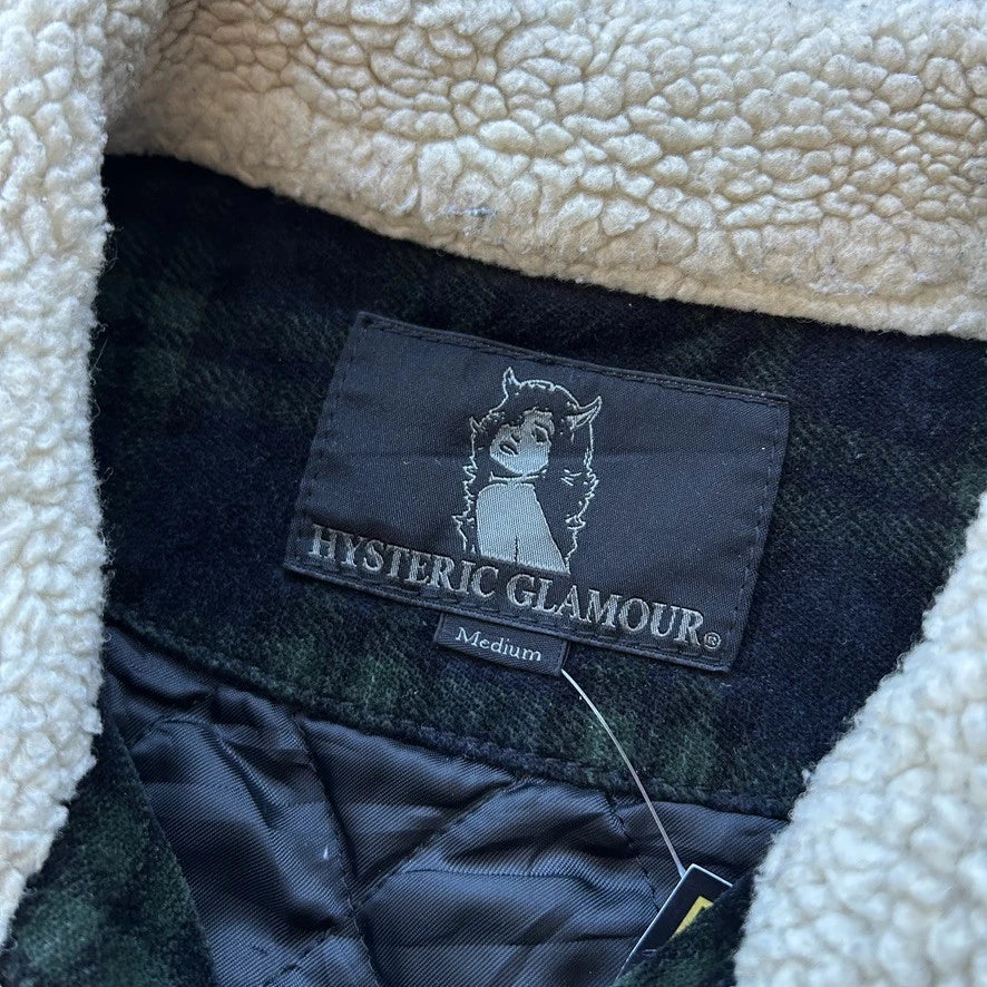 VINTAGE | Hysteric Glamour Plaid Bomber Jacket Sherpa Collar sz M