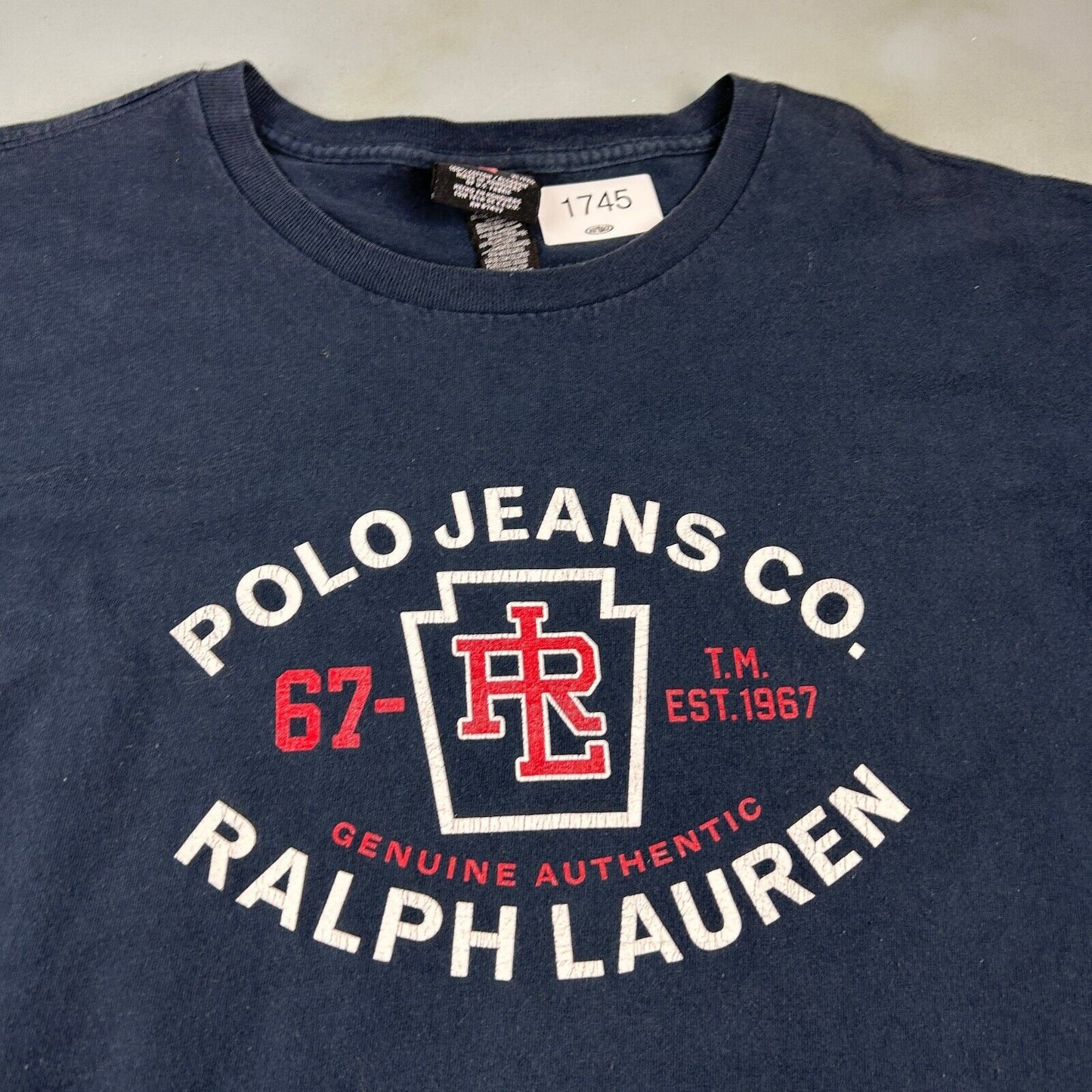 VINTAGE | Ralph Lauren POLO Jeans Co. Navy T-Shirt sz XL Adult