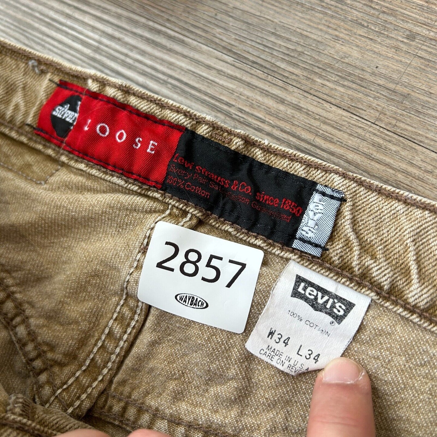 VINTAGE 90s | Levis SilverTab Loose Taper Tan Denim Pants sz W32 L34