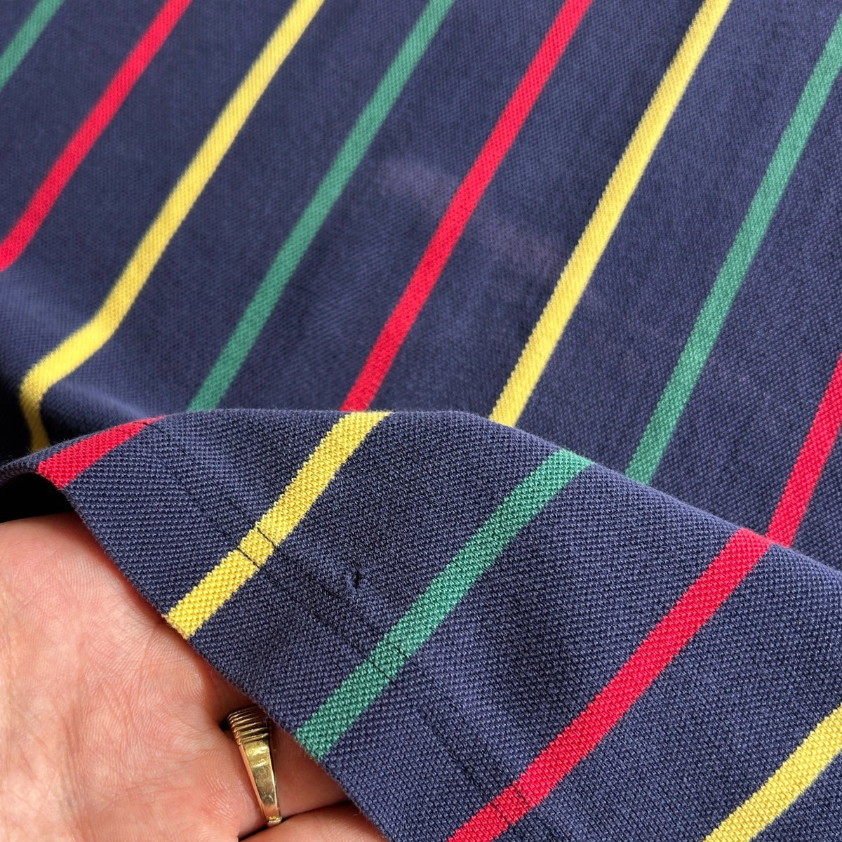 1990s | Vintage EBTEK Eddie Bauer Golf Vertical Striped Polo Shirt sz L