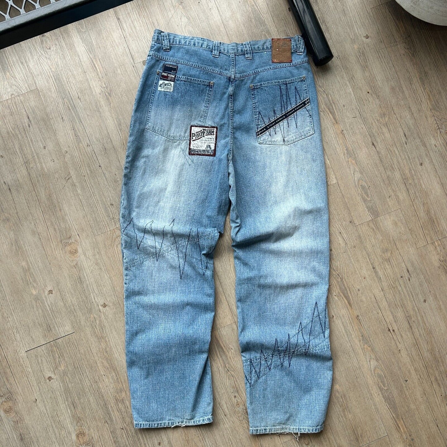 VINTAGE Y2K | Phat Farm Baggy Detailed Denim Jeans Pants sz W40 L34