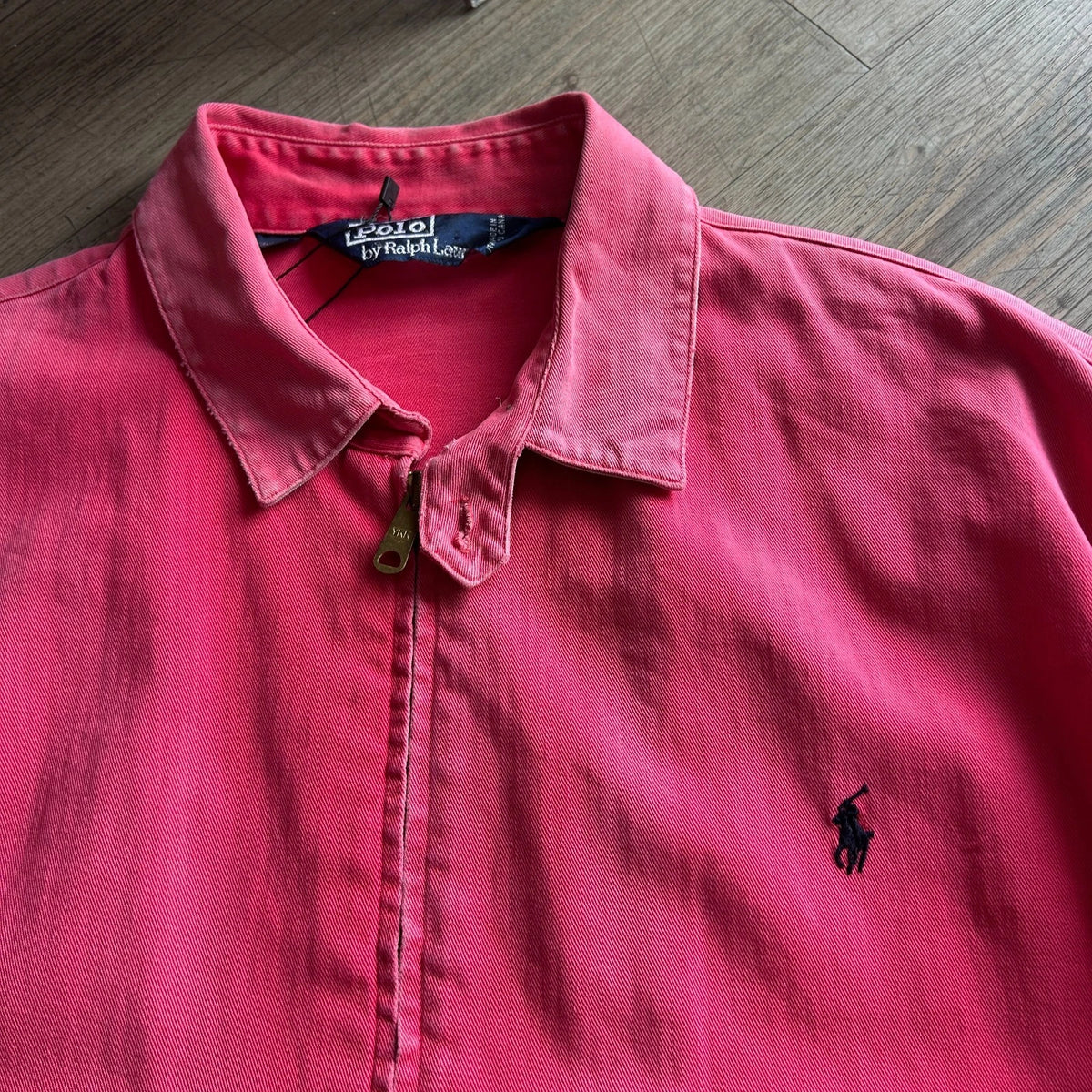 1990s | Polo by Ralph Lauren Sun Faded Pink Vintage Harrington Jacket sz M