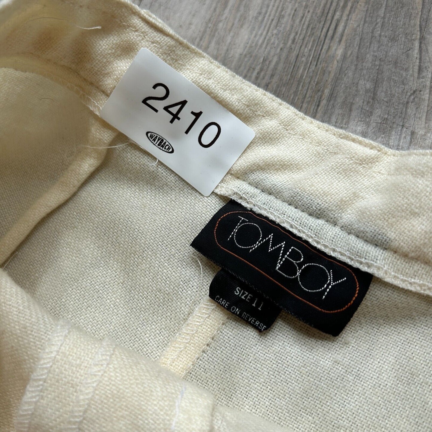VINTAGE 80s | Cream Wool Blend Pleated Trouser Pants W26 L32