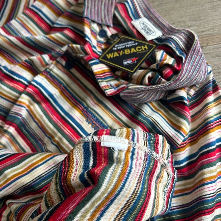 1990s MISSONI SPORT | Multi Color Striped Knit Polo Shirt sz M/L
