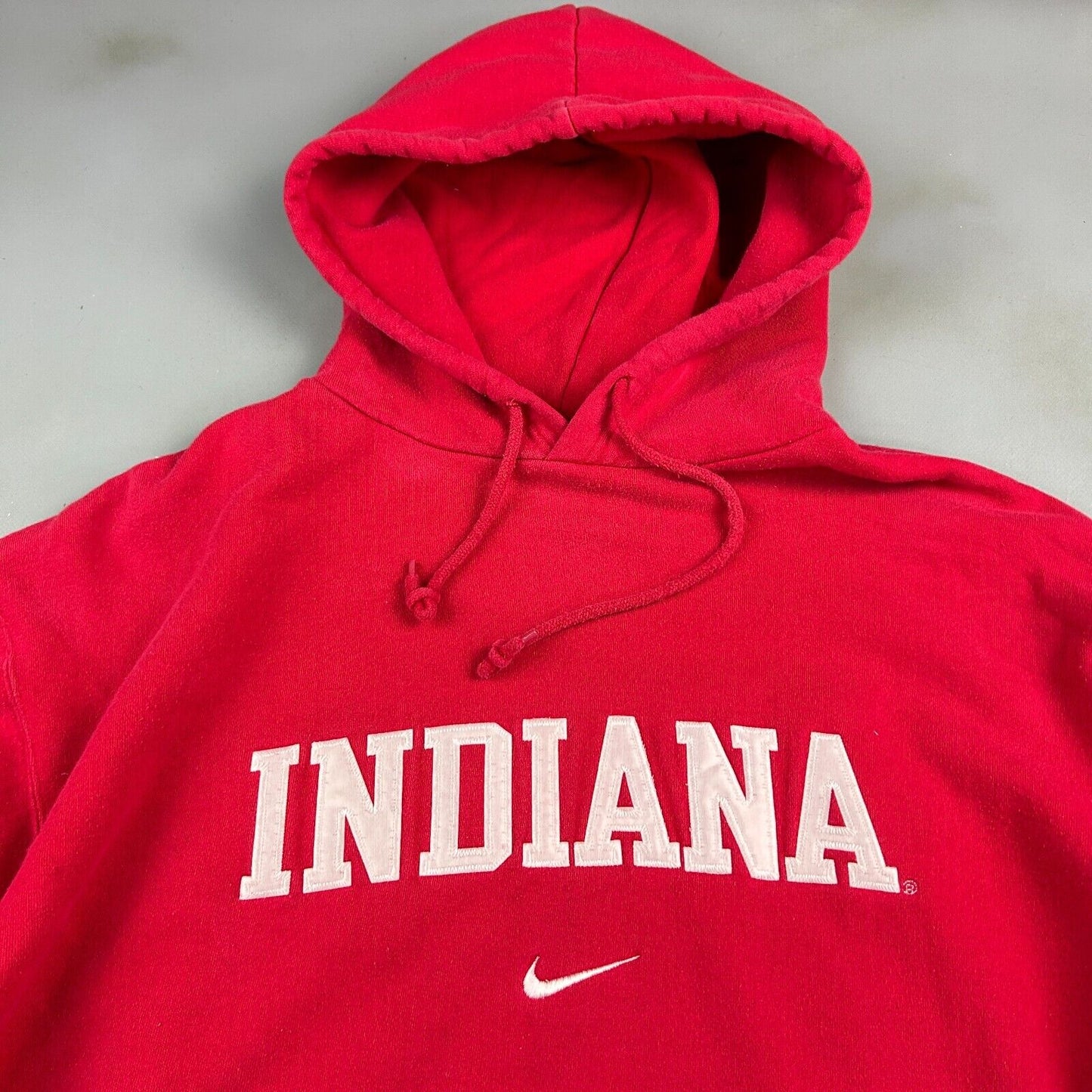 VINTAGE | NIKE Mid Swoosh Indiana Red Hoodie Sweater sz XXL Adult