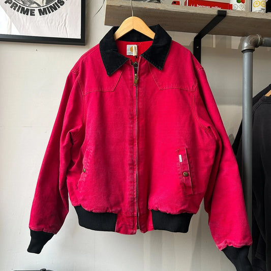 VINTAGE | Carhartt Corduroy Collar Santa Fe Bomber Jacket sz L
