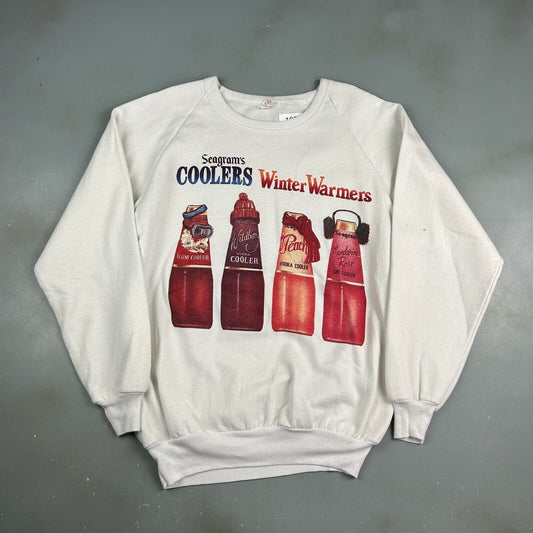 VINTAGE 80s Seagram's Coolers Winter Warmers Crewneck Sweater sz Medium Adult