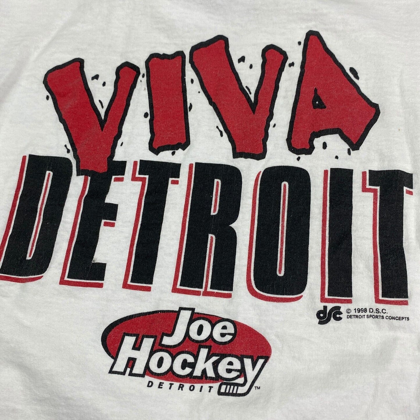VINTAGE 90s Joe Hockey Yo Quiero 2 Repeat White T-Shirt sz Medium Adult