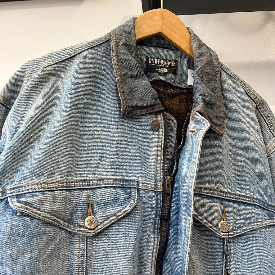 VINTAGE | The North Face Endurance Full Zip Jean Jacket Wool Lined Vest sz M