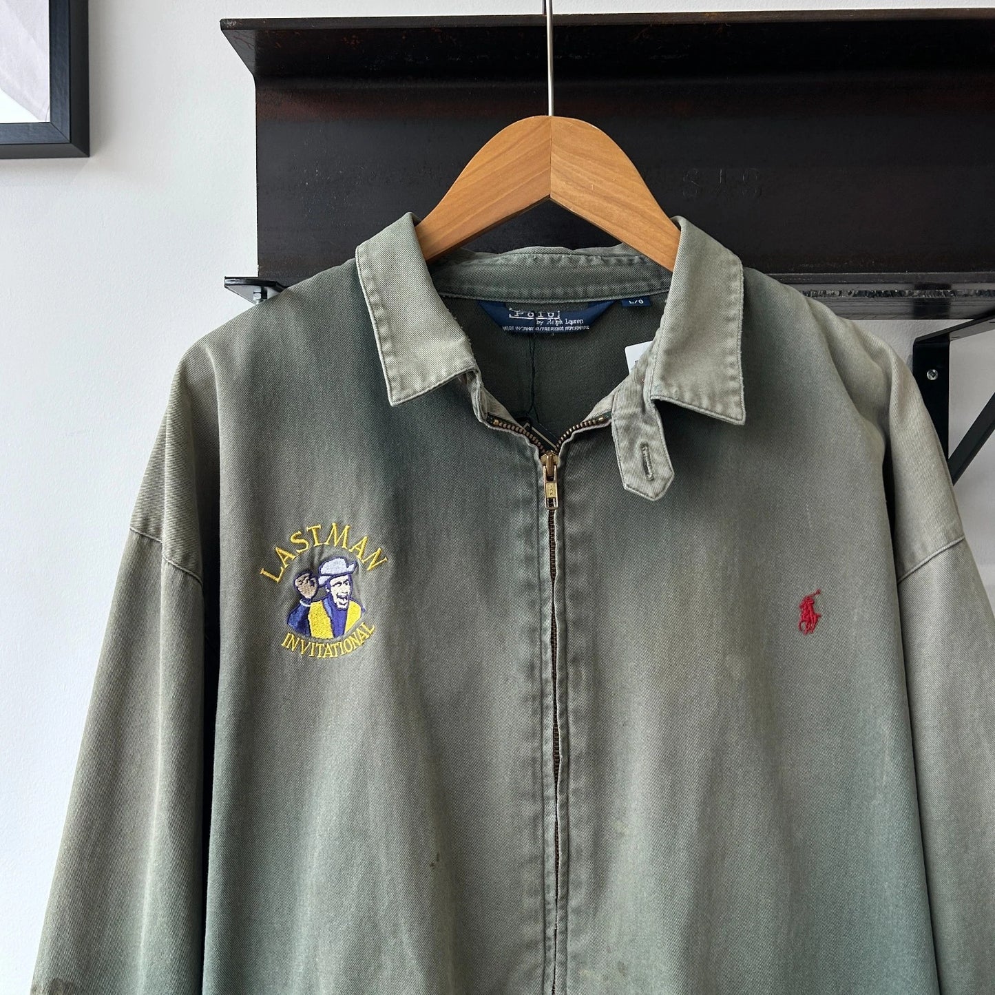 VINTAGE 90s | POLO By Ralph Lauren Sun Faded Thrashed Harrington Jacket sz L