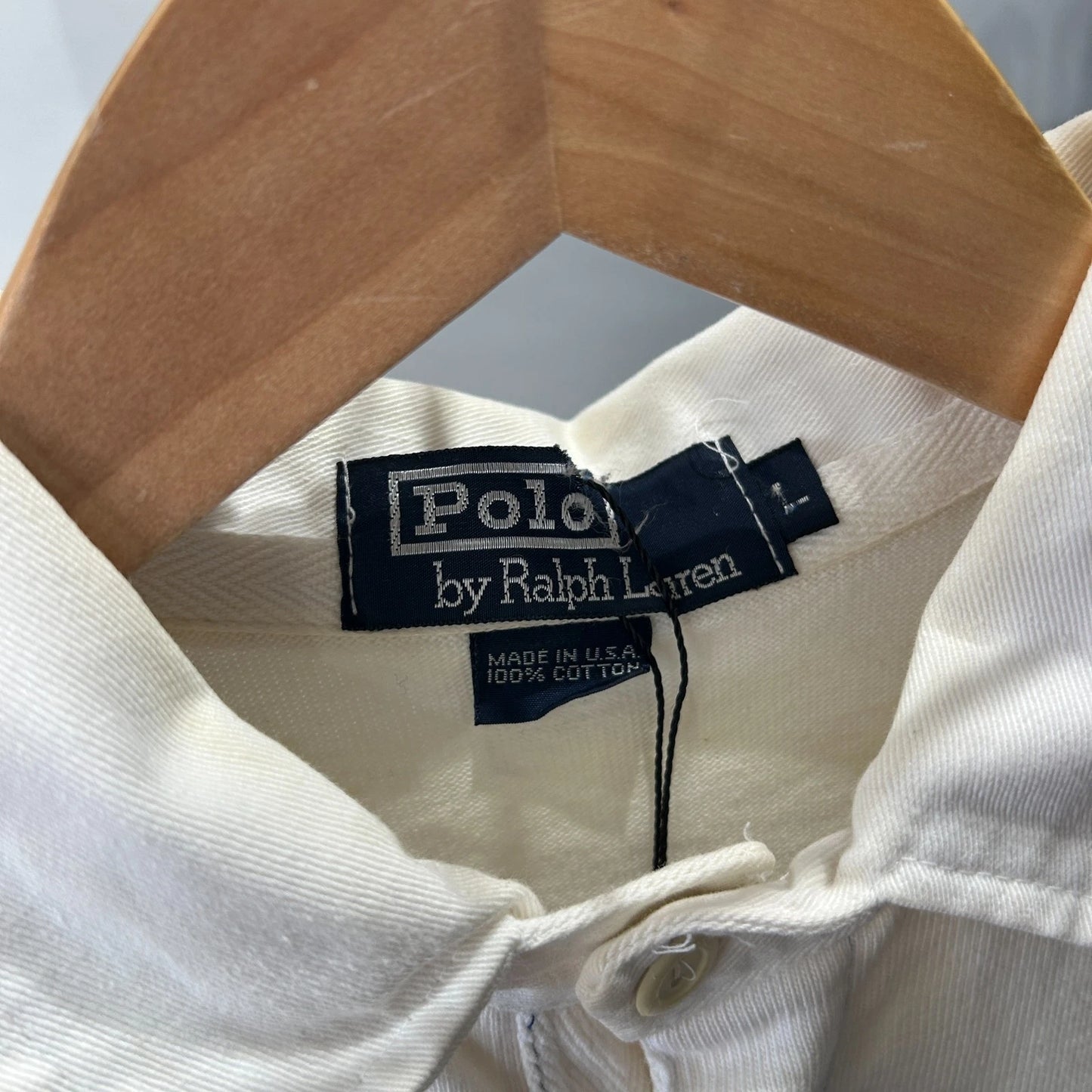 VINTAGE 90s | Polo by Ralph Lauren K-Swiss Crest Striped Stadium Polo Shirt sz L