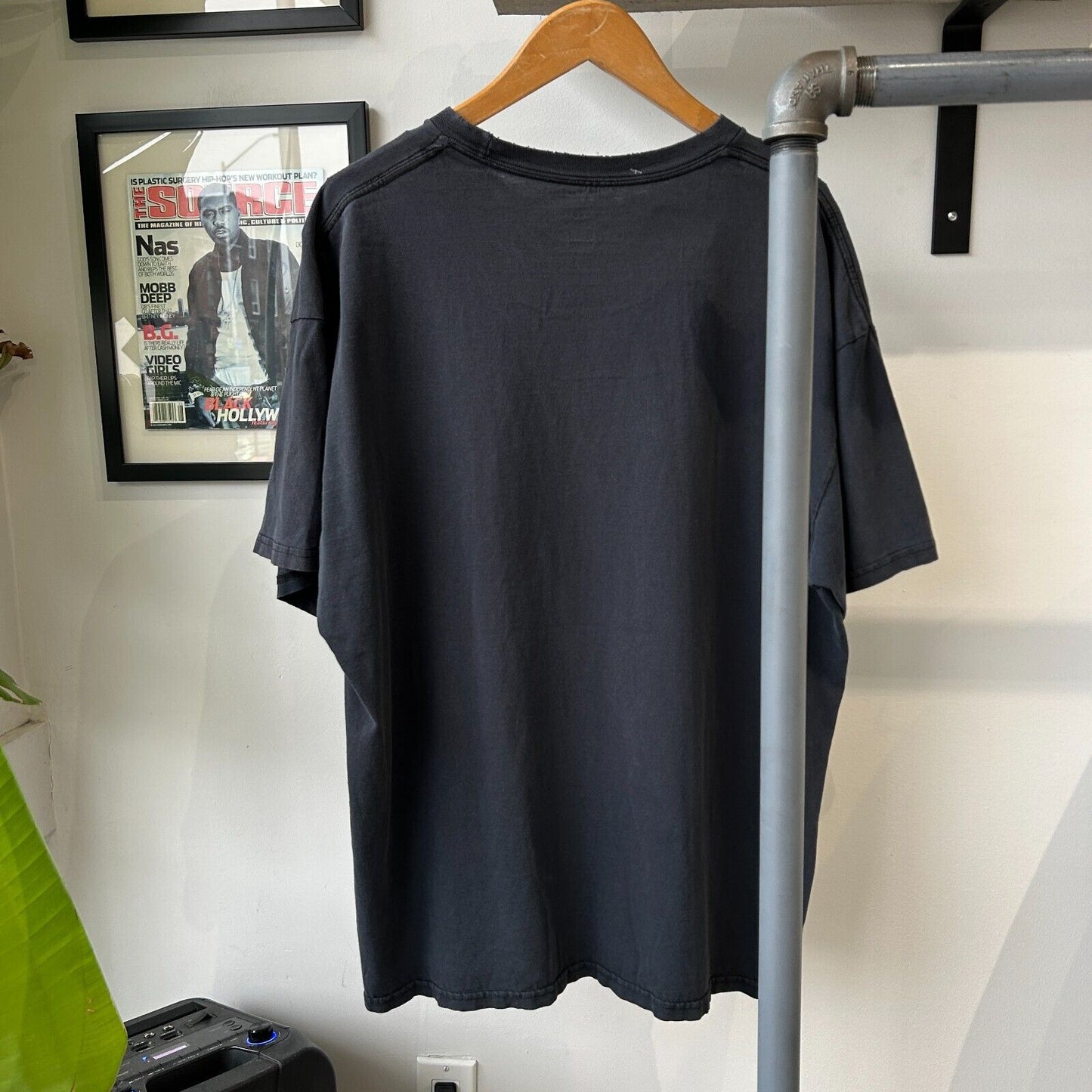 VINTAGE | NIKE Sm Swoosh Faded Thrashed Black T-Shirt sz XL Adult