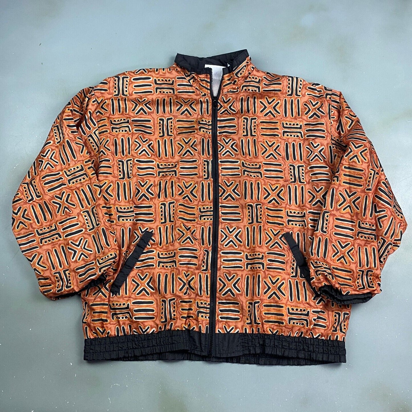 VINTAGE 90s Avon Style All Over Print Windbreaker Jacket sz Medium Ladies Adult